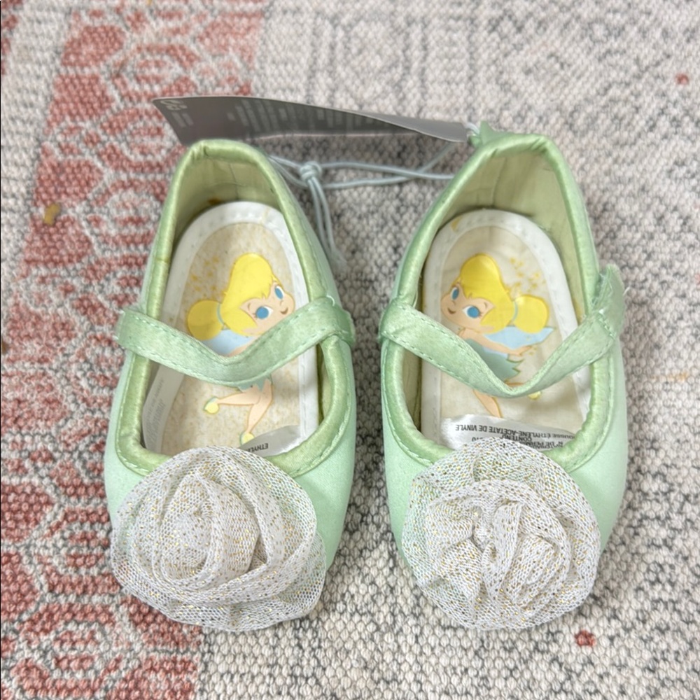 Disney Tinker Bell Green Kids Shoes NWT